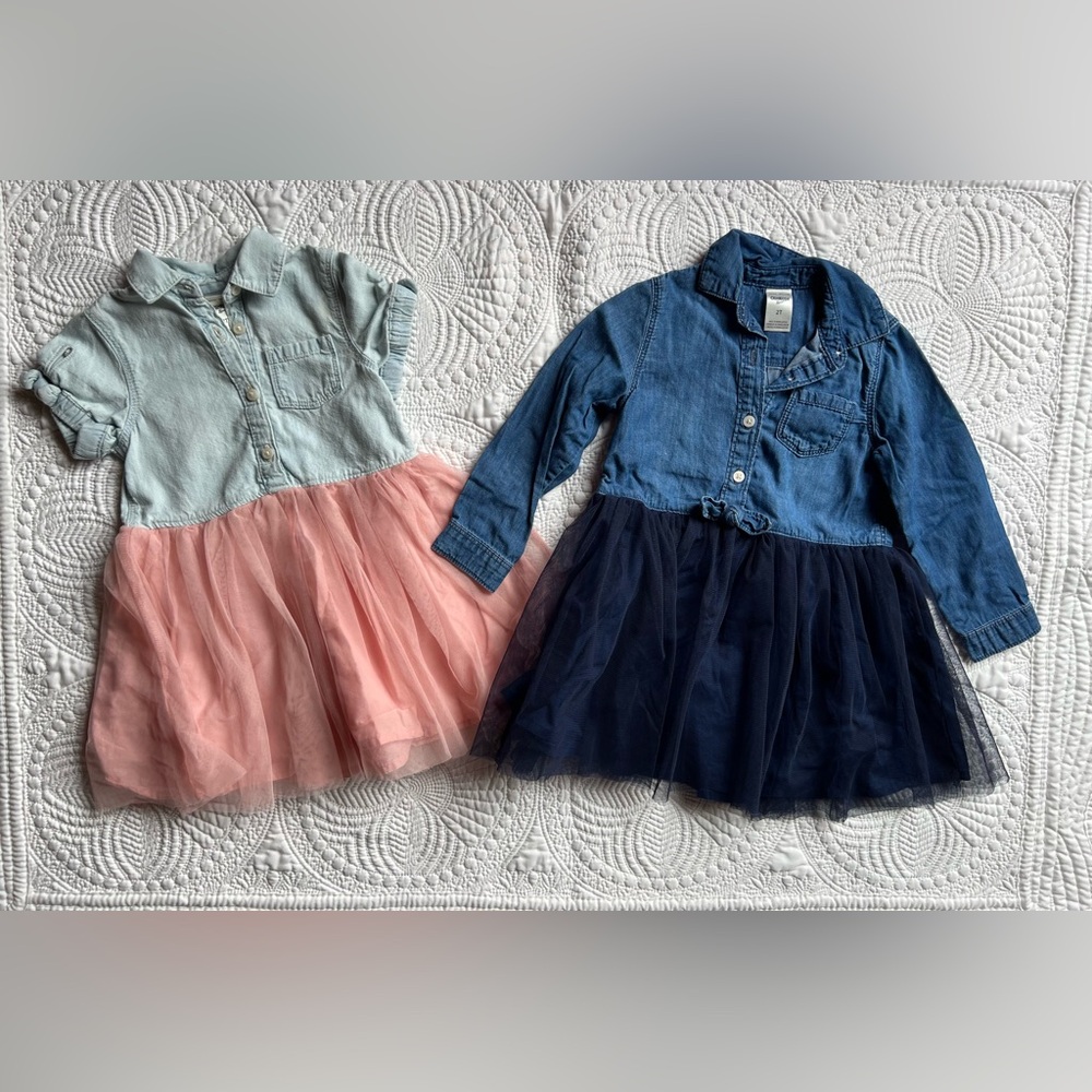 EUC Chic Denim and Tulle Dress Set
